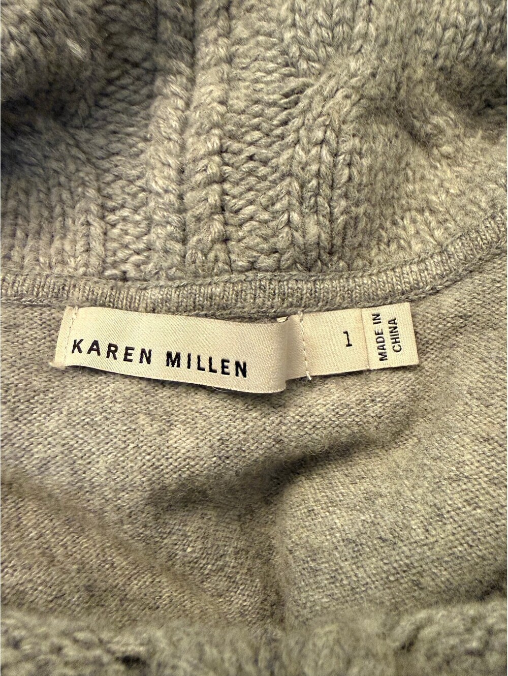 Karen Millen Sweater Dress Size 1 Gray Lambswool Cashmere Cable Cowl Neck Midi - Picture 4 of 5
